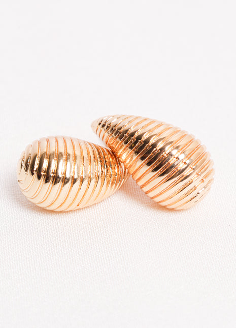 Textured Line Design Stud Earrings – Gold Filled Shine