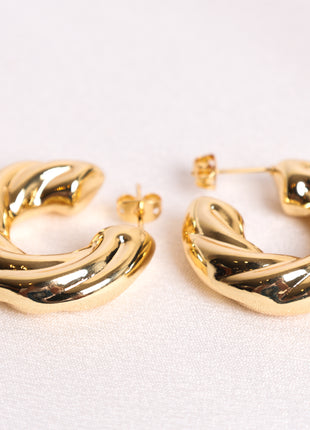 Medium Chunky Hollow Gold Filled Polished Hoop Earring