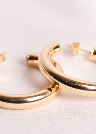 Medium Smooth Polished Gold Filled Hoop Earring
