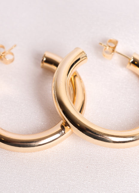 Medium Smooth Polished Gold Filled Hoop Earring
