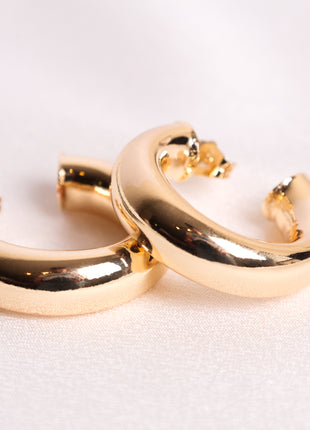 Medium Chunky Polished Gold Filled Hoop Earring