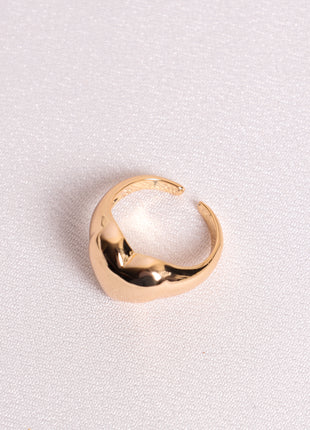 Adjustable Polished Heart Design Gold Filled Ring