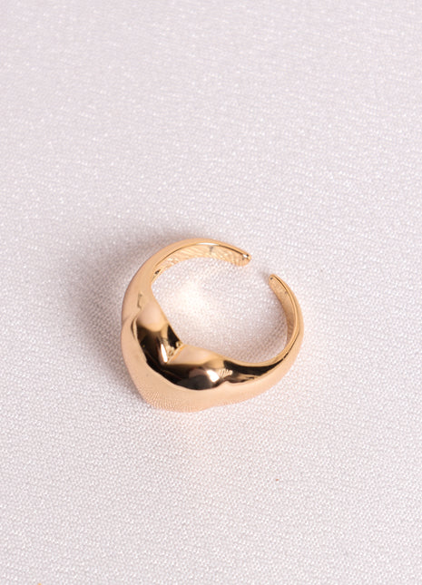 Adjustable Polished Heart Design Gold Filled Ring
