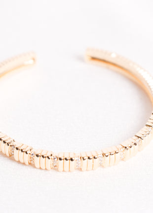 Shiny Gold Filled Bangle with Sparkling Accents