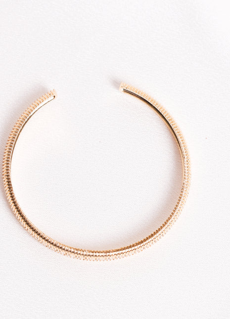 Gold Bangle with Sparkling White Cubic Zirconia