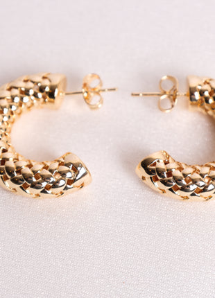 Medium Gold-Filled Filigree Hoop Earrings